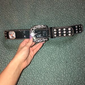 BKE leather glitz belt